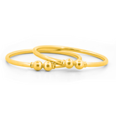 22K Gold Pipe Ball Bangles